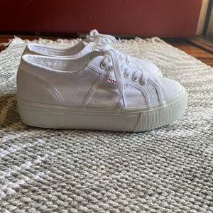 Superga White Platform